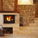 stone fireplace stone floors