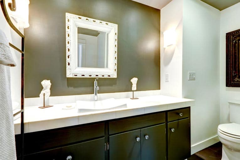 bathroom vanity and mirror