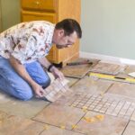 installing floor tile dry run