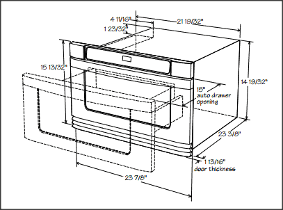 Key Installation Dimensions of a 24-inch Microwave Drawer