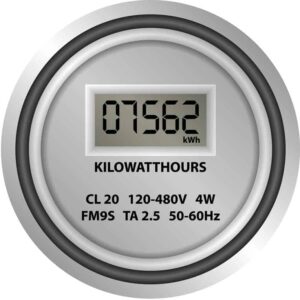 Digital electric meter has easy-to-read numbers to measure electrical usage.