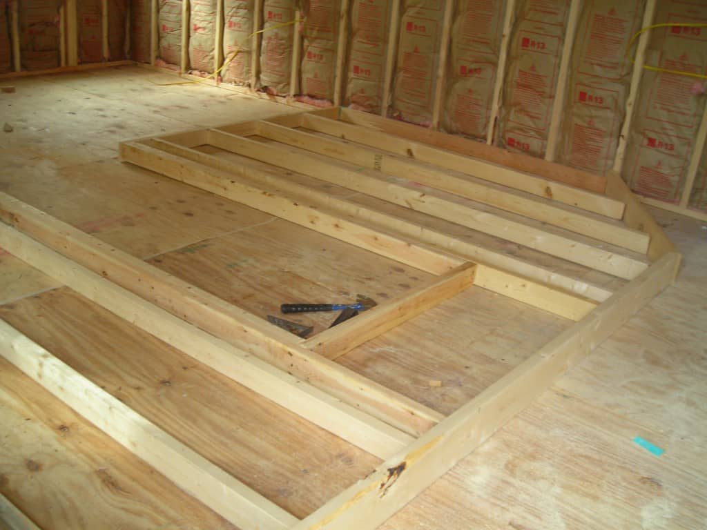 building wall framing on floor