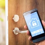 smartphone opening front door lock