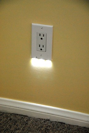 Gentle night light automatically turns on when the room is dark.