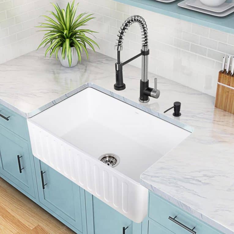 How To Install A Farmhouse Sink Hometips, Replace Undermount Kitchen Sink With Farmhouse