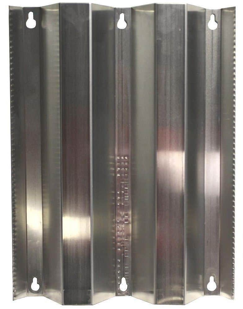 Aluminum hurricane shutter panel, with keyhole slots at top and bottom parts.