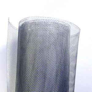 A roll of aluminum wire mesh in white background.