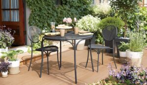 Metal outdoor bistro table 