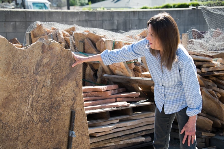 huge flat stone in stone yard