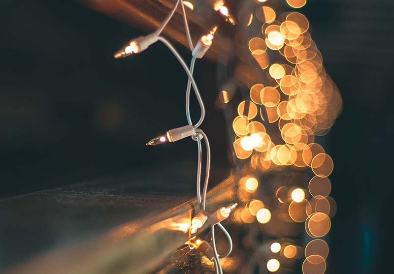 A strand of Christmas mini-lights