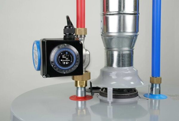 recirculating pump on water heater supplies hot water immediately