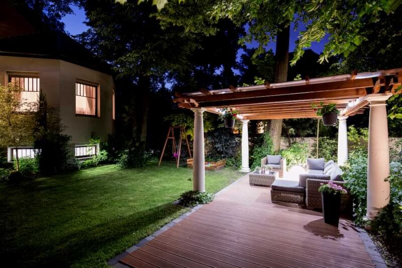 elegant pavilion in backyard