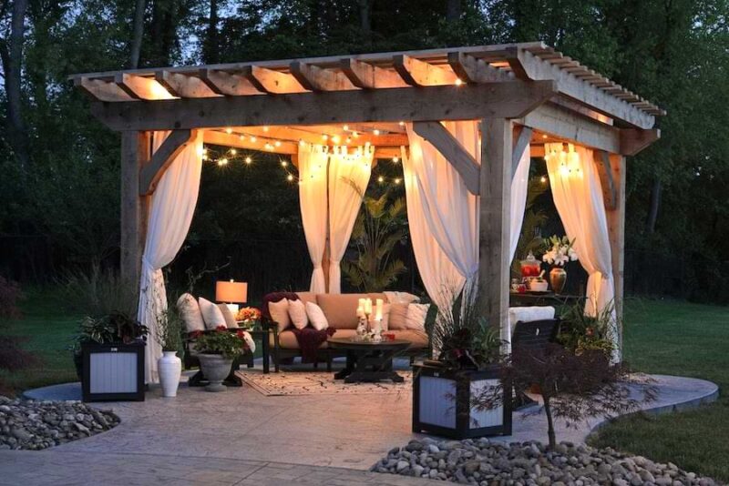 Backyard pavilion and pergola