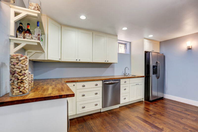 basement kitchen cabinetry